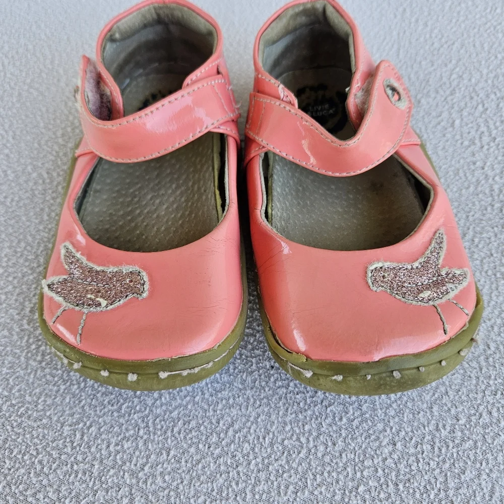 Livie & Luca Pio Pio Sparkle Bird Pink Girl Mary Jane SZ 7 Hook & Loop
